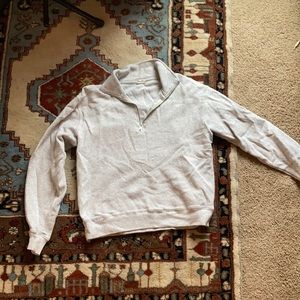 brandy melville grey quarter zip